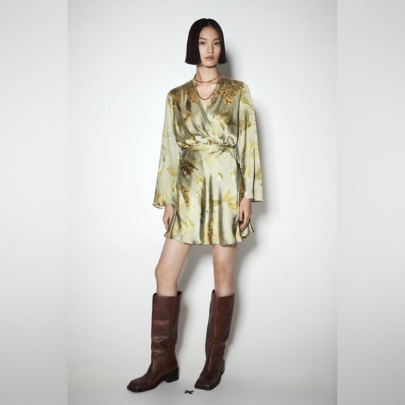 Zara NWOT Satin Effect Dress - Picture 1 of 2